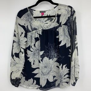Vince Camuto womens XS blouse floral babydoll